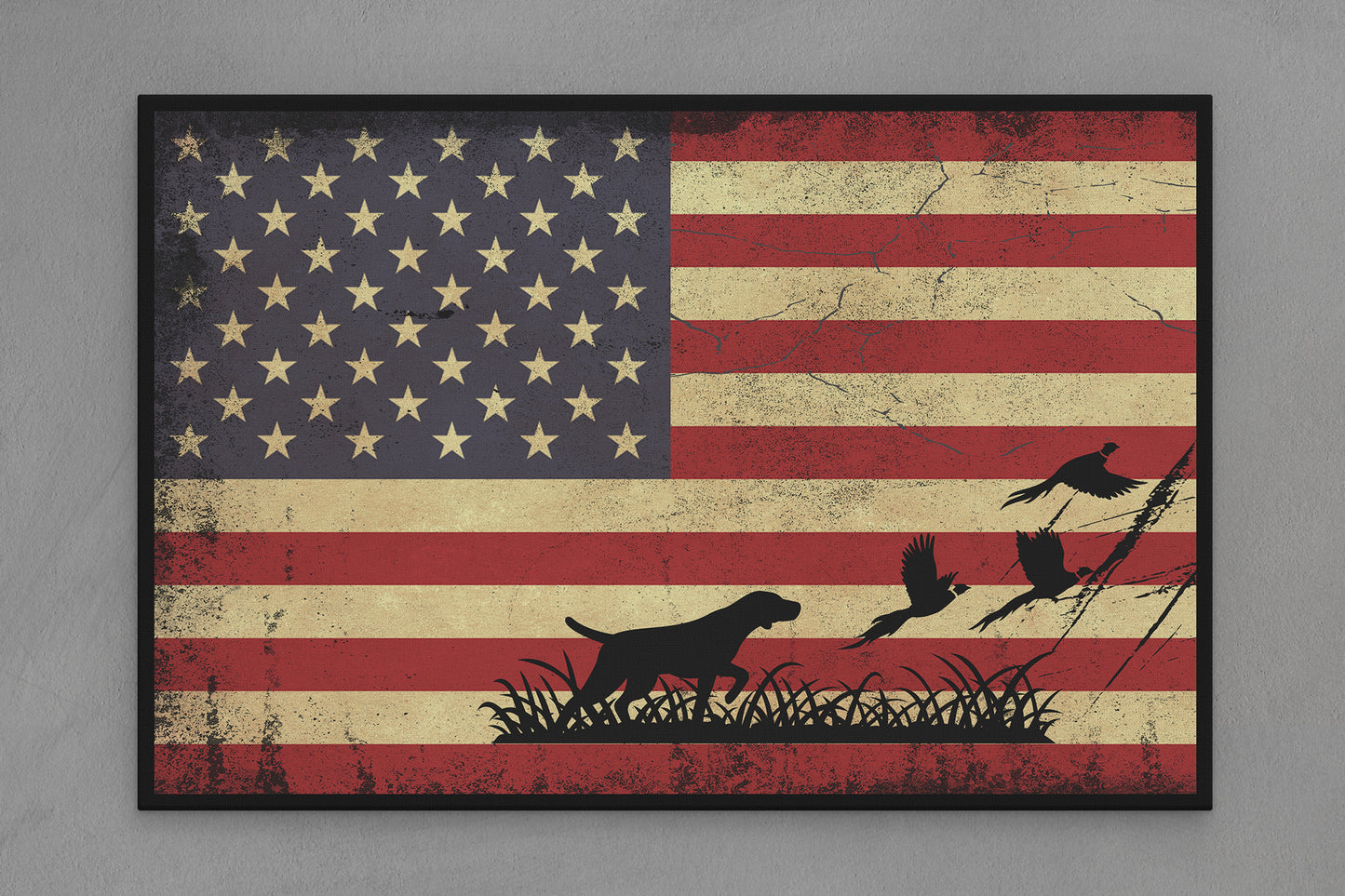 United States Canvas Flag with "Bird Dog Hunting" Image