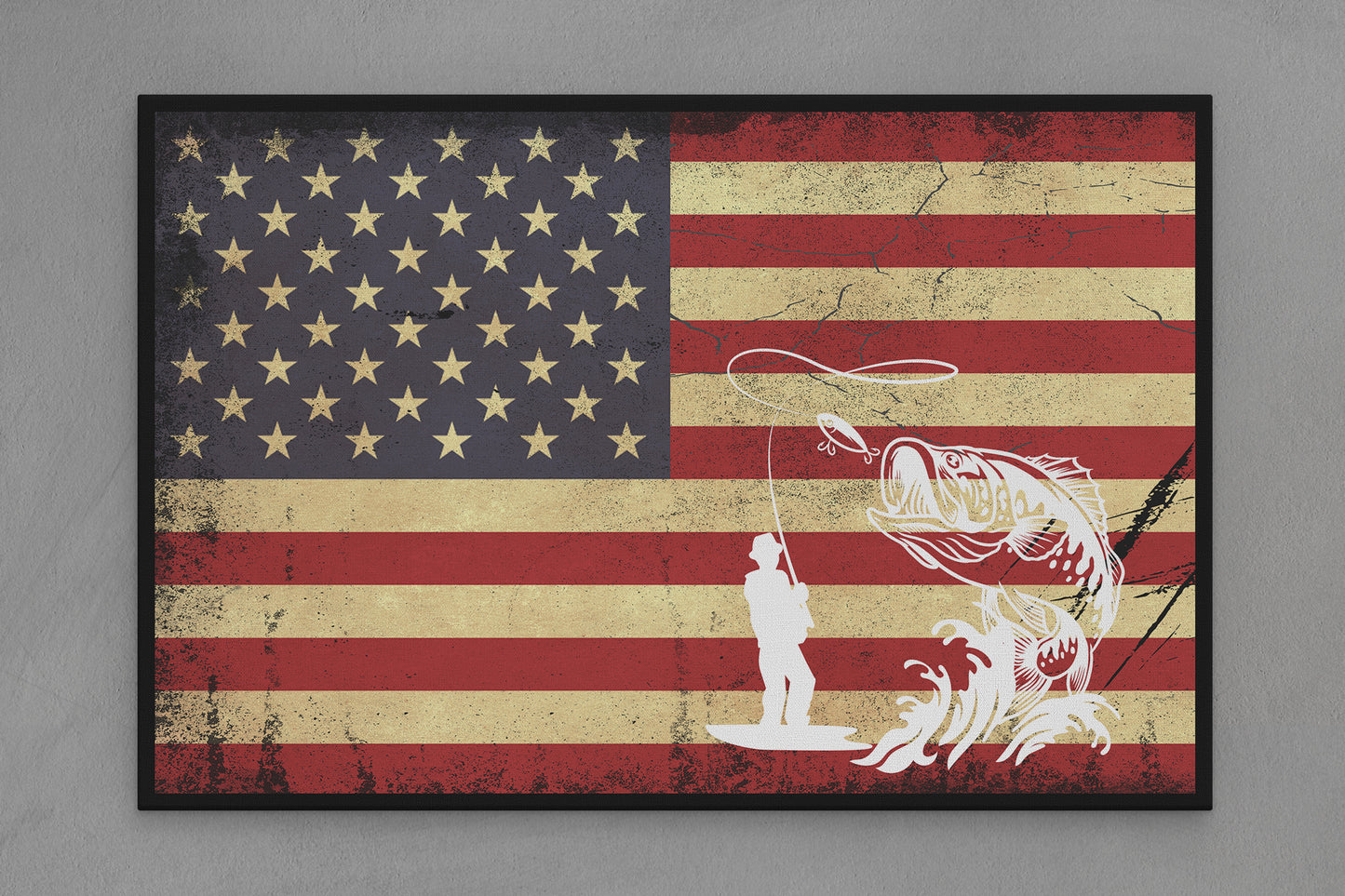 United States Canvas Flag with "Fisherman" Image