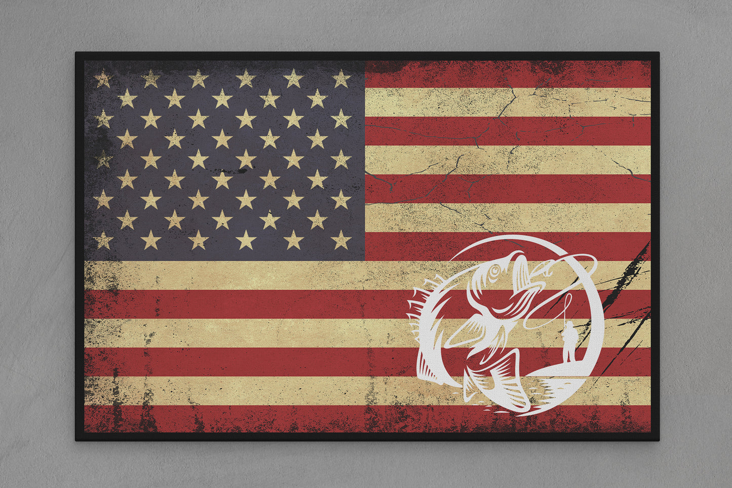 United States Canvas Flag with "Fly Fishing" Image