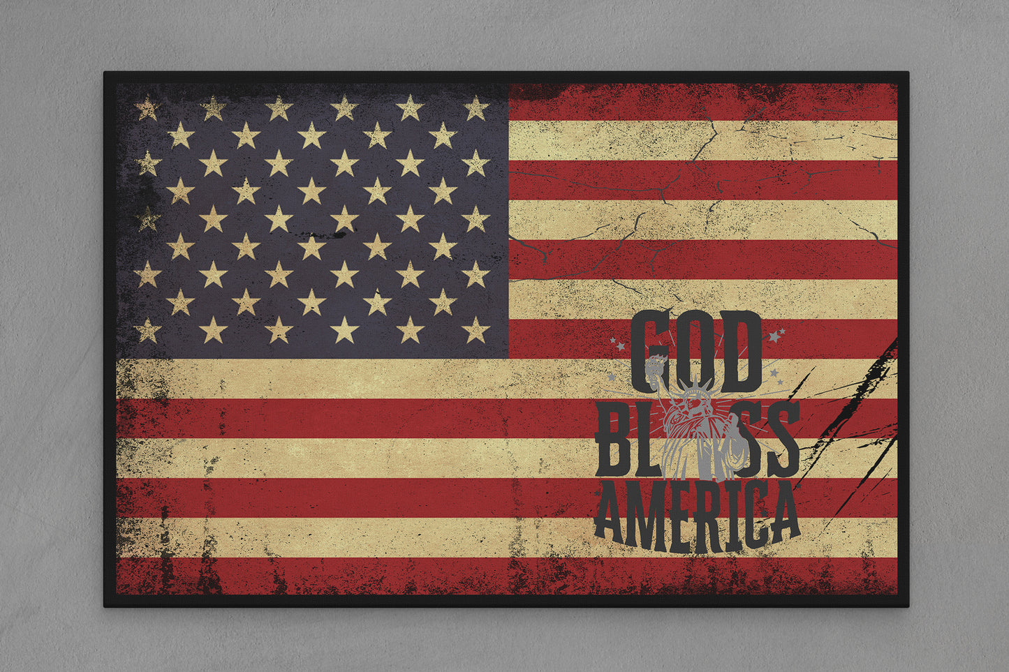 United States Canvas Flag with "God Bless America" Image