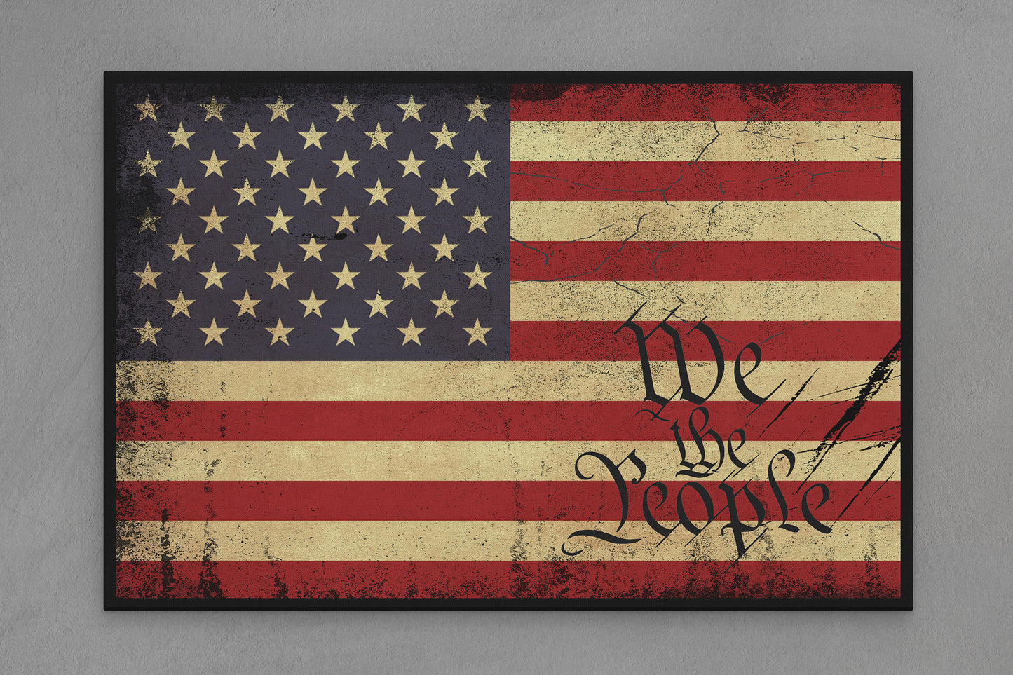 United States Canvas Flag with "We the People" Image