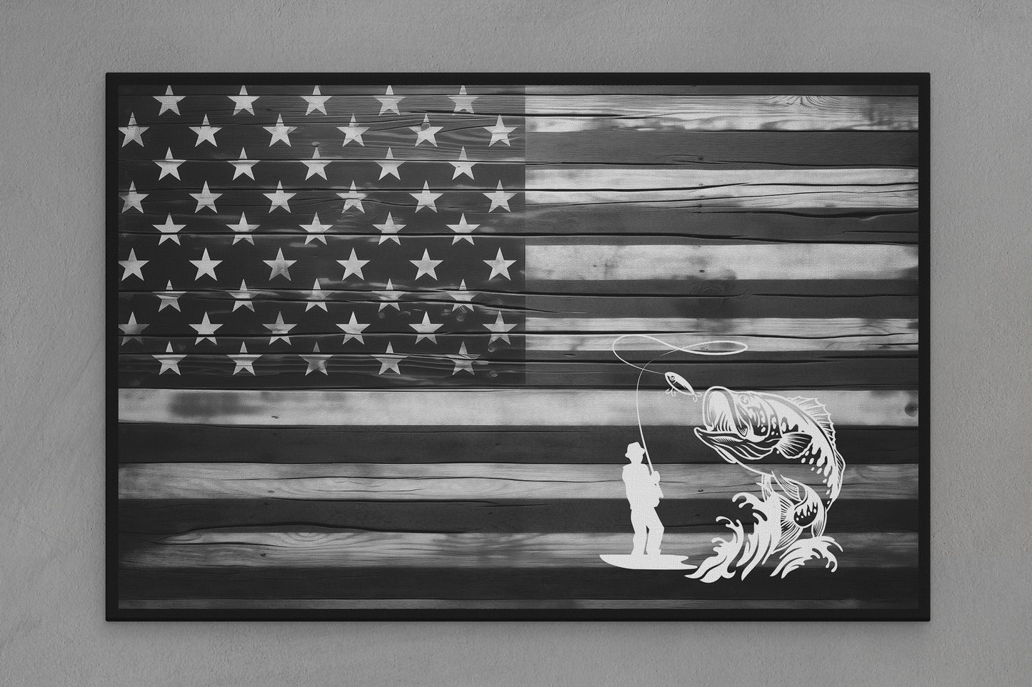 United States Canvas Flag with "Fisherman" Image