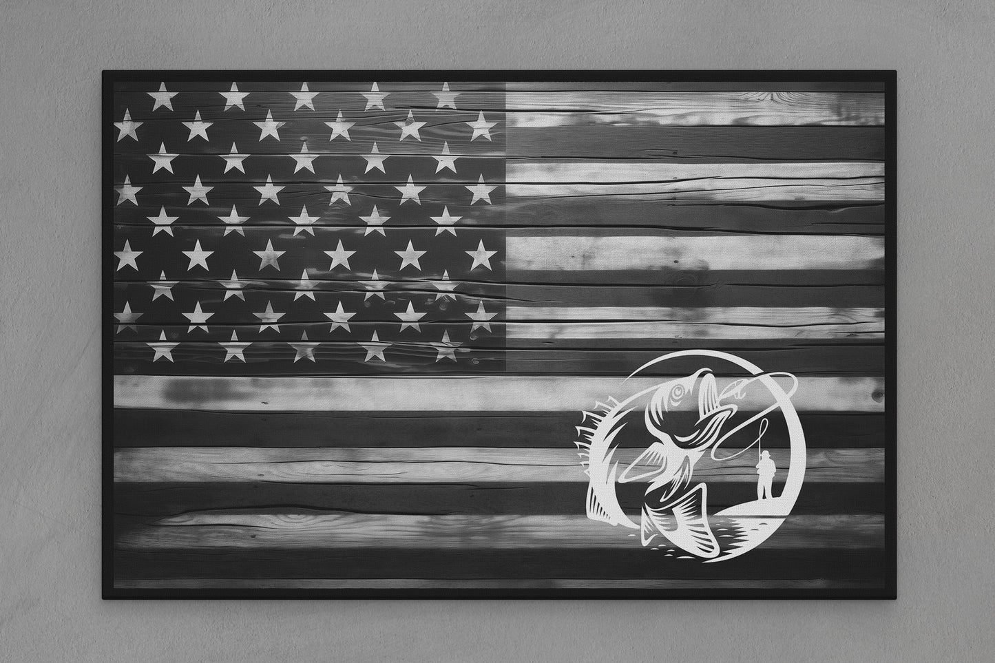 United States Canvas Flag with "Fly Fishing" Image