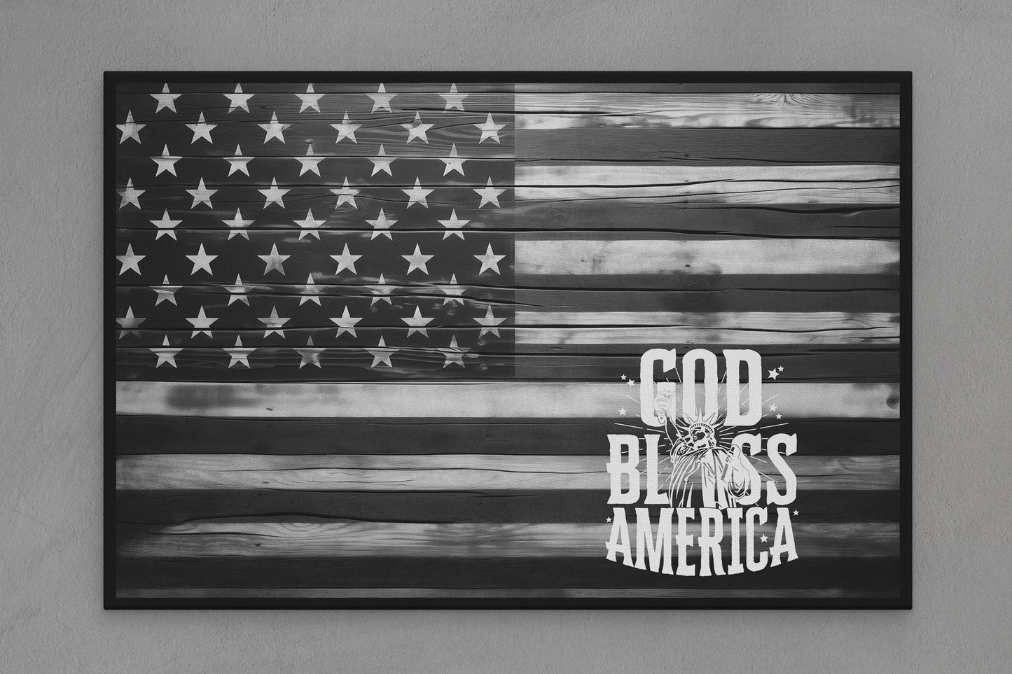 United States Canvas Flag with "God Bless America" Image