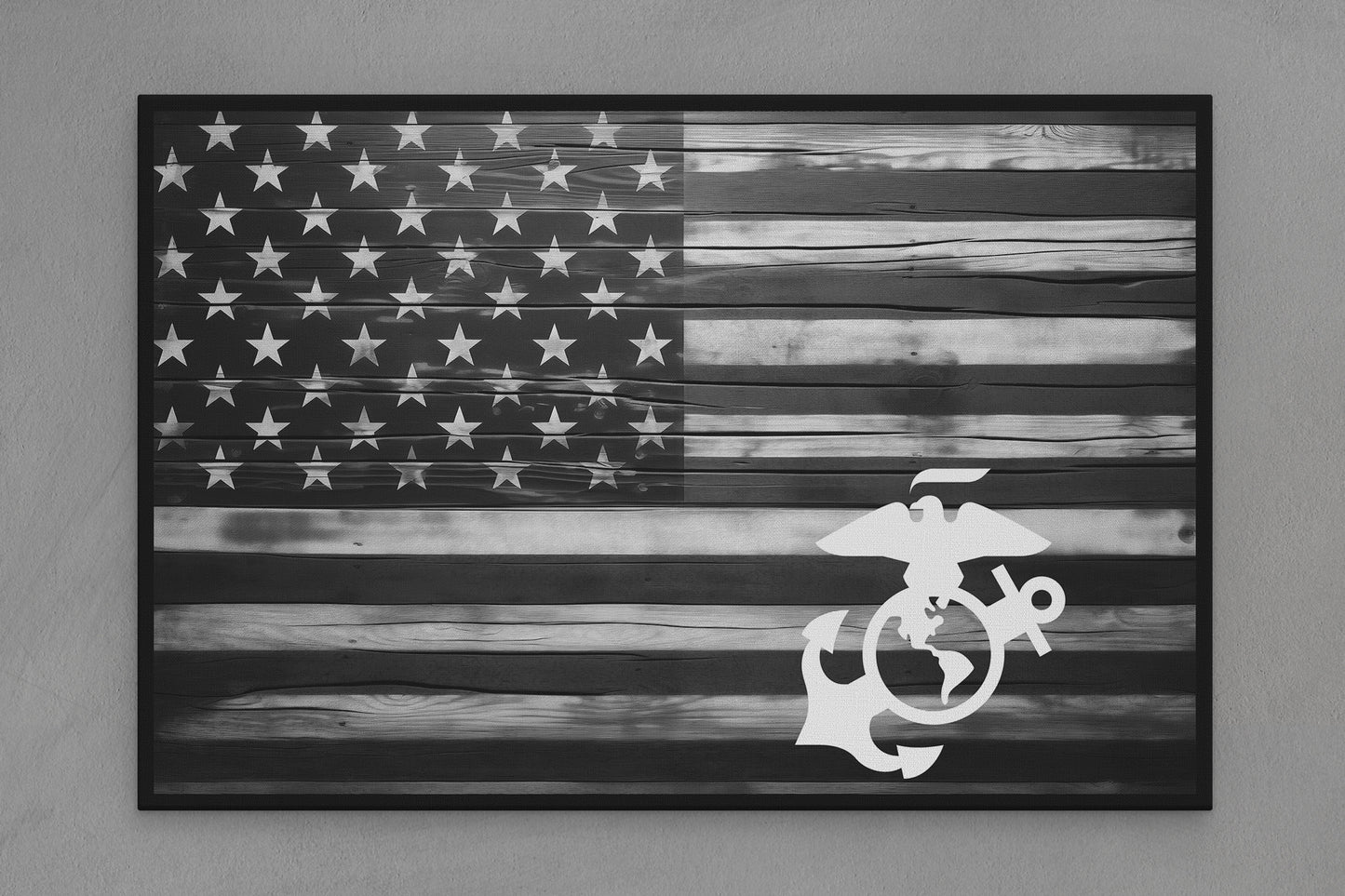 United States Canvas Flag with Marines "United States Seal" Image