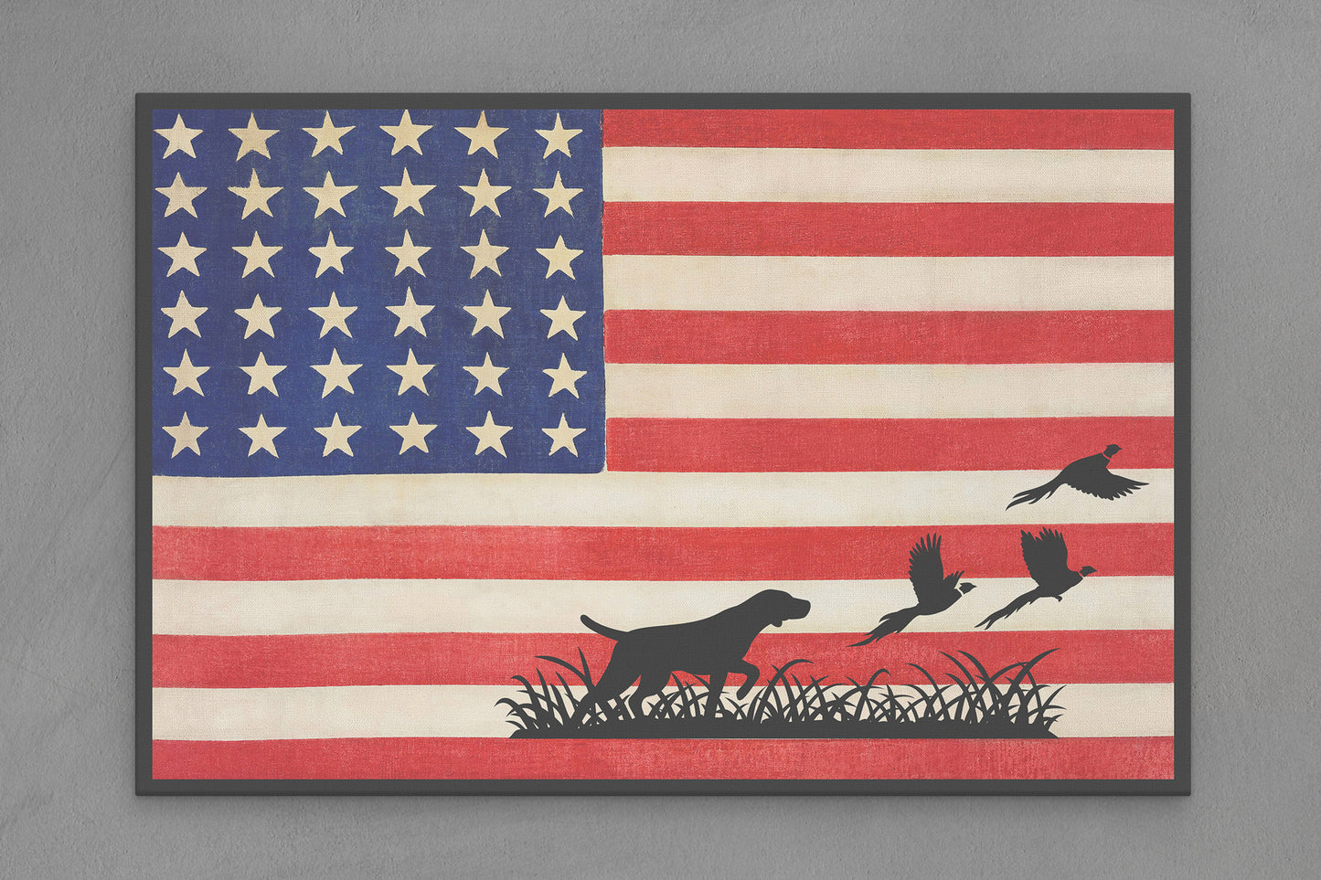 United States Canvas Flag with "Bird Dog Hunting" Image