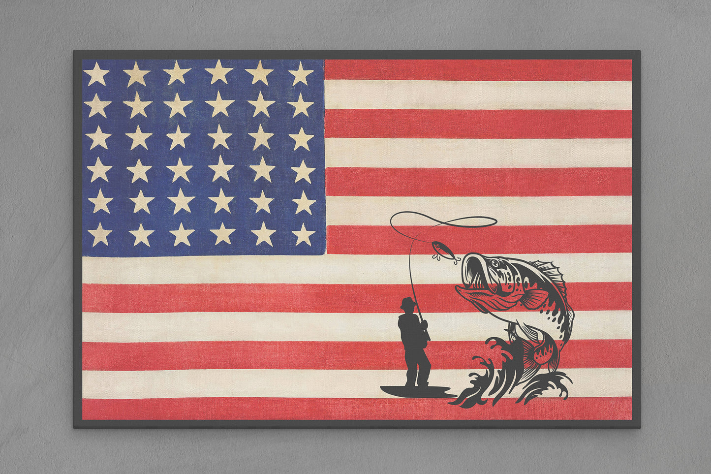 United States Canvas Flag with "Fisherman" Image