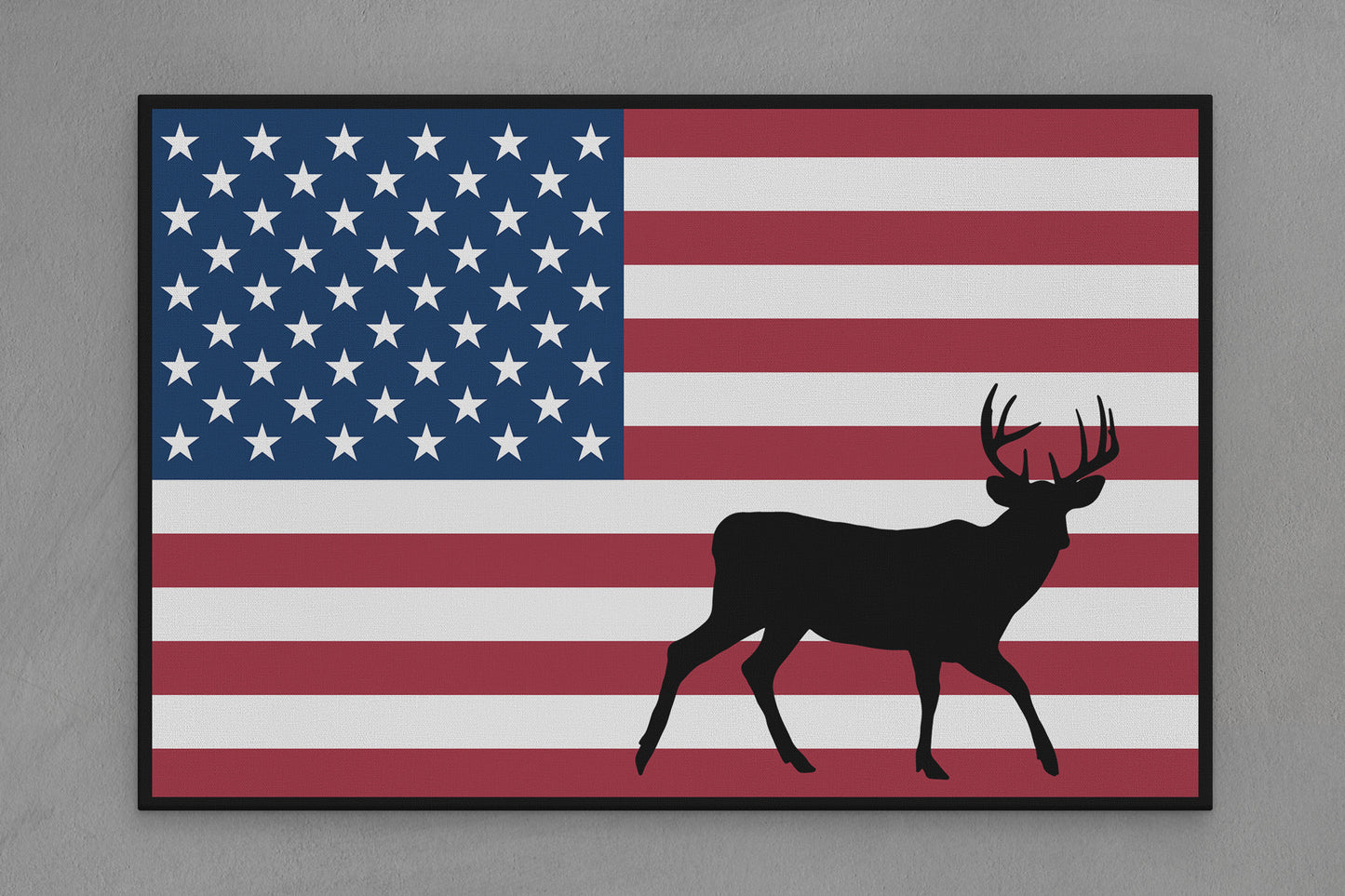 United States Canvas Flag with Deer "Walking" Image