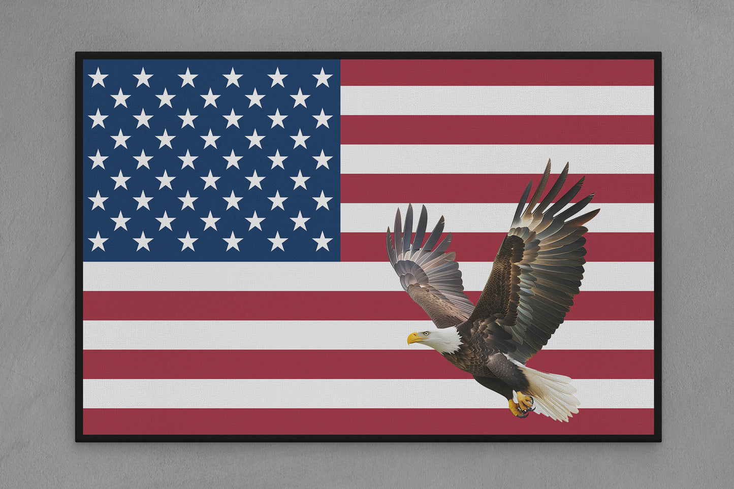 United States Canvas Flag with Eagle "Flying" Image