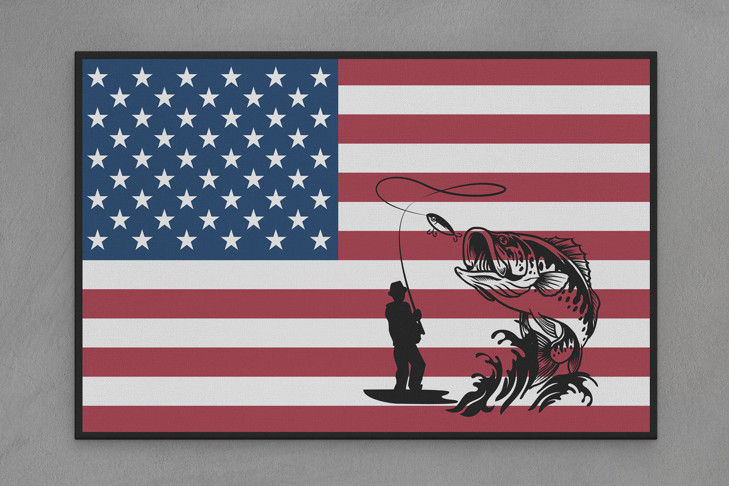 United States Canvas Flag with "Fisherman" Image