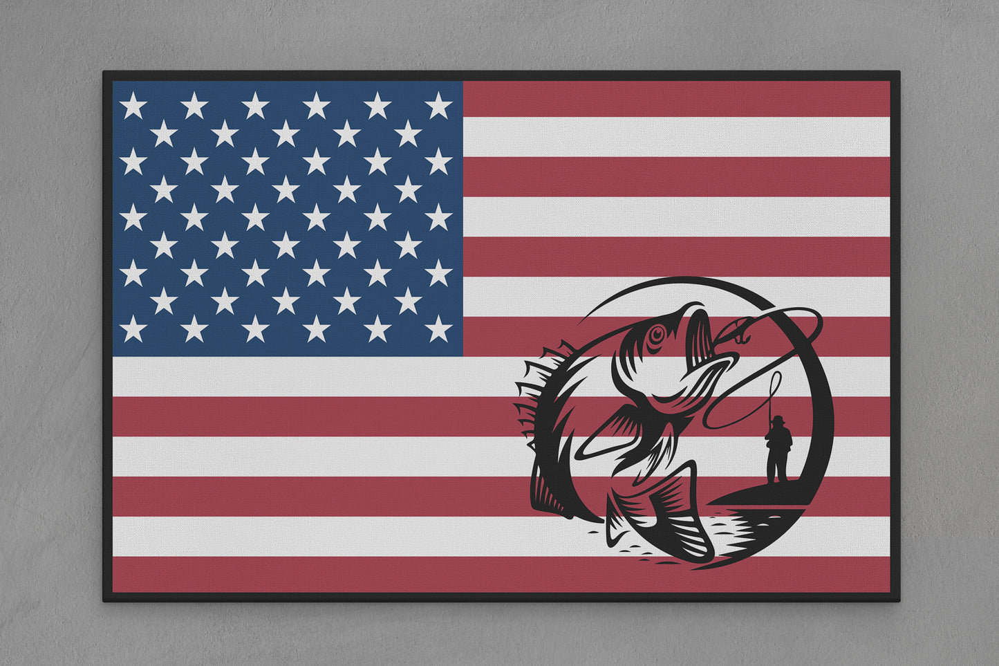 United States Canvas Flag with "Fly Fishing" Image