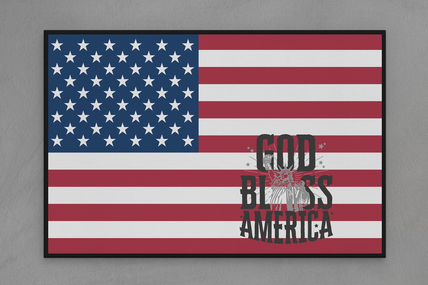 United States Canvas Flag with "God Bless America" Image
