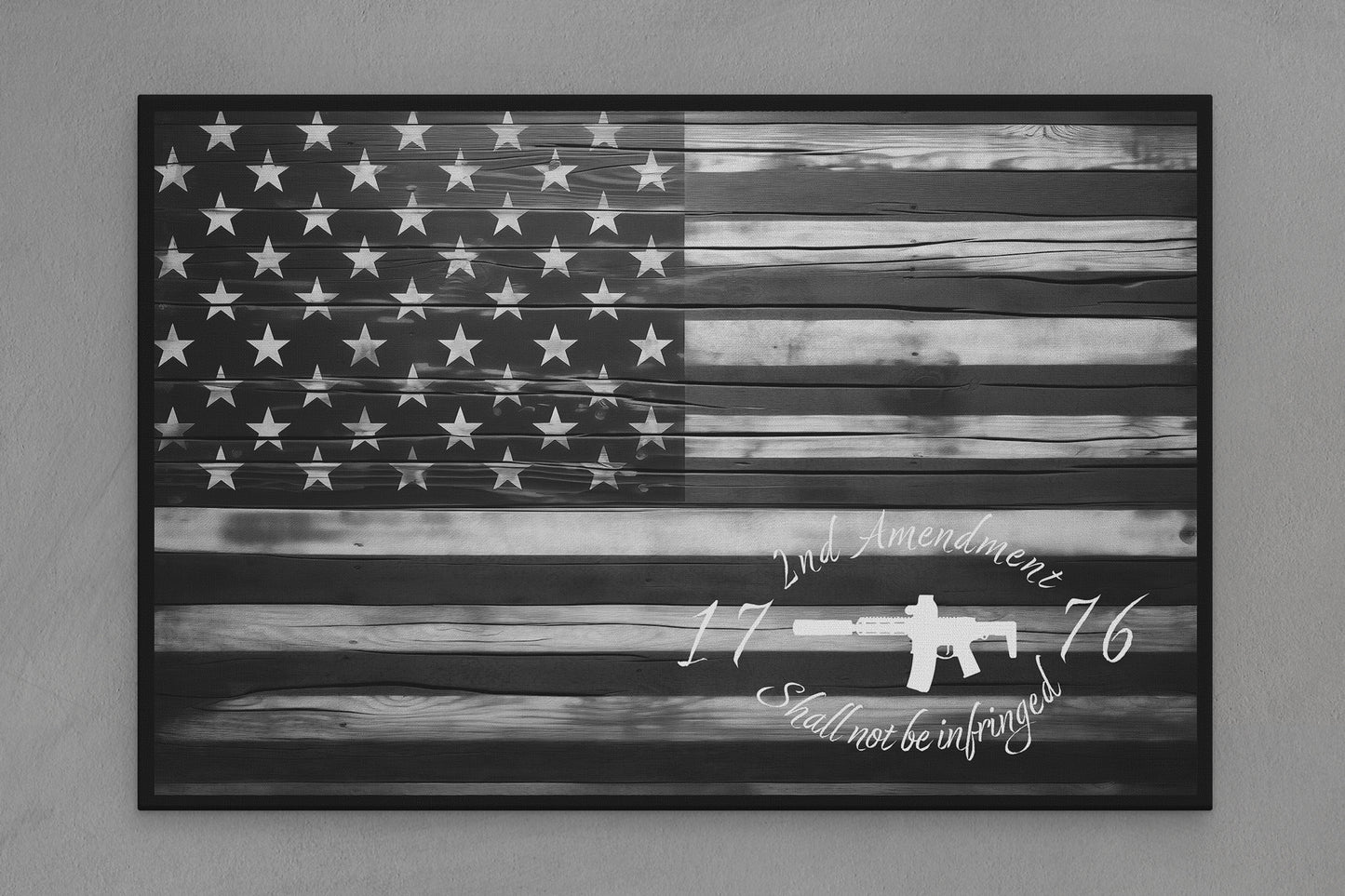United States Canvas Flag with "2nd Amendment 1776" Image