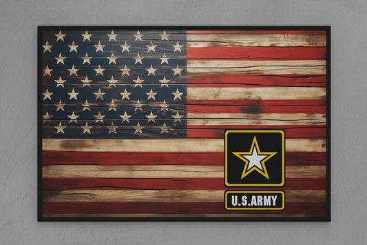 United States Canvas Flag with Army "Star Emblem" Image
