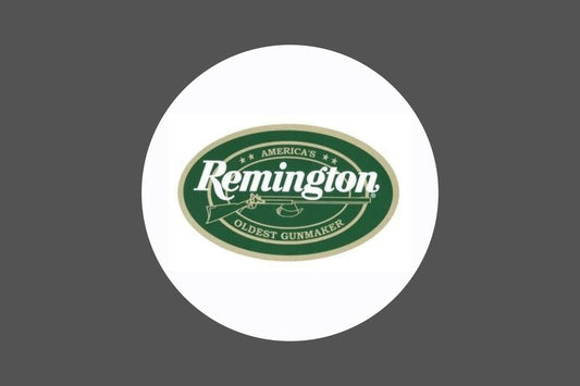 Round Canvas Frame with "Remington Gun Emblem" Image