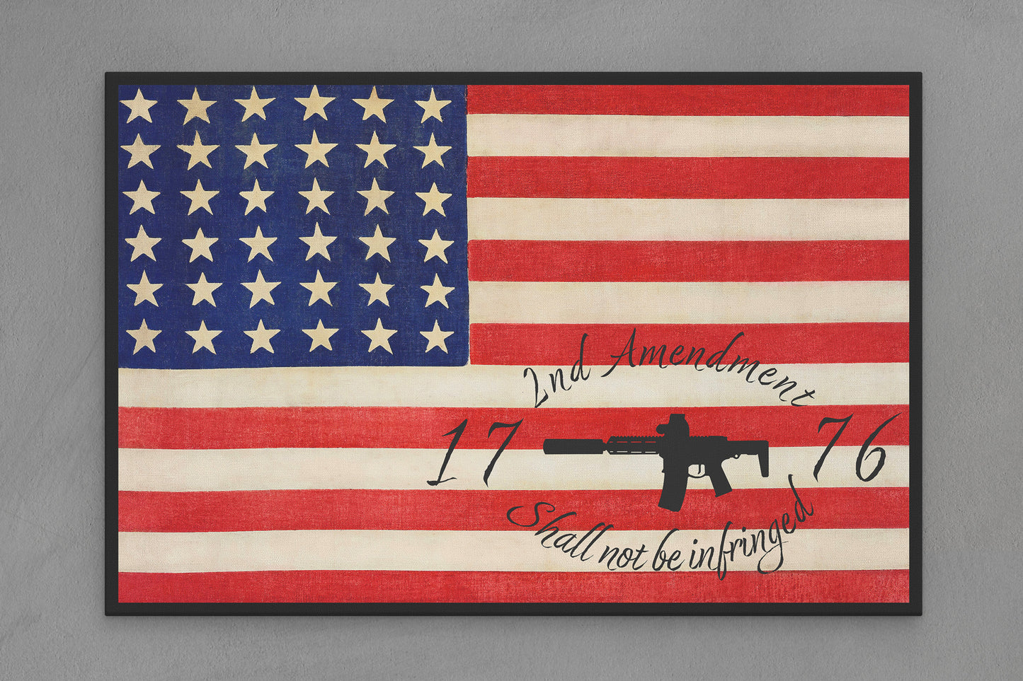 United States Canvas Flag with "2nd Amendment 1776" Image