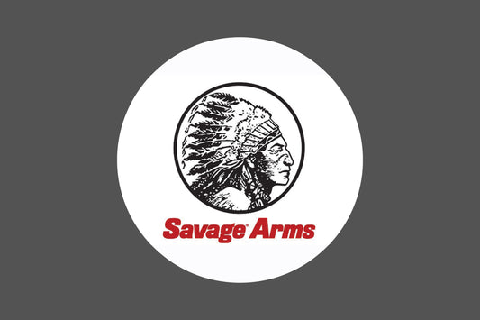 Round Canvas Frame with "Savage Arms Gun Emblem" Image